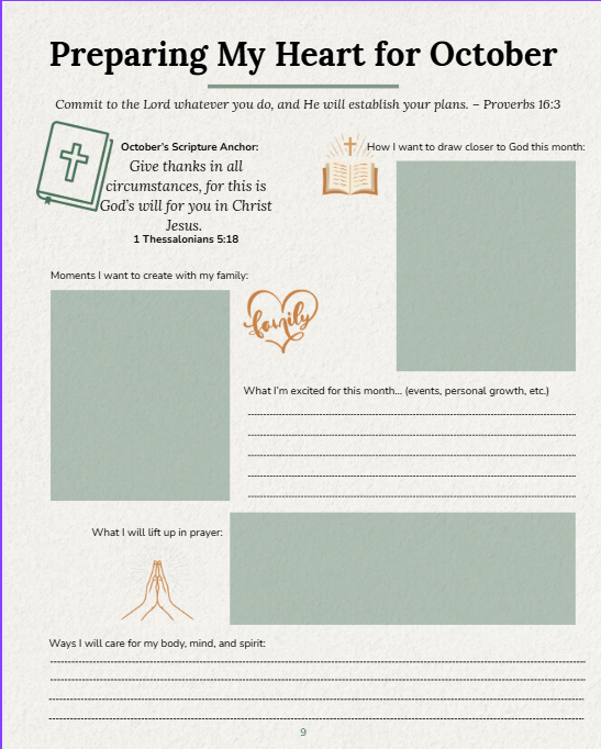 1 Month November Grace-Filled Moments: Growing in Faith and Flourishing in Life - A Scripture-Backed Self-Care Planner + Audio Companion for Christian Moms